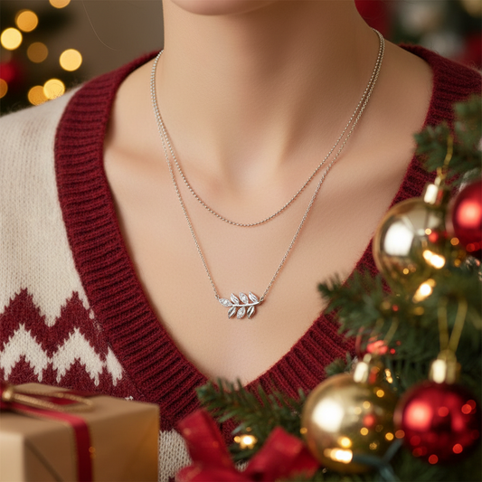 Double Strand Leaf Necklace