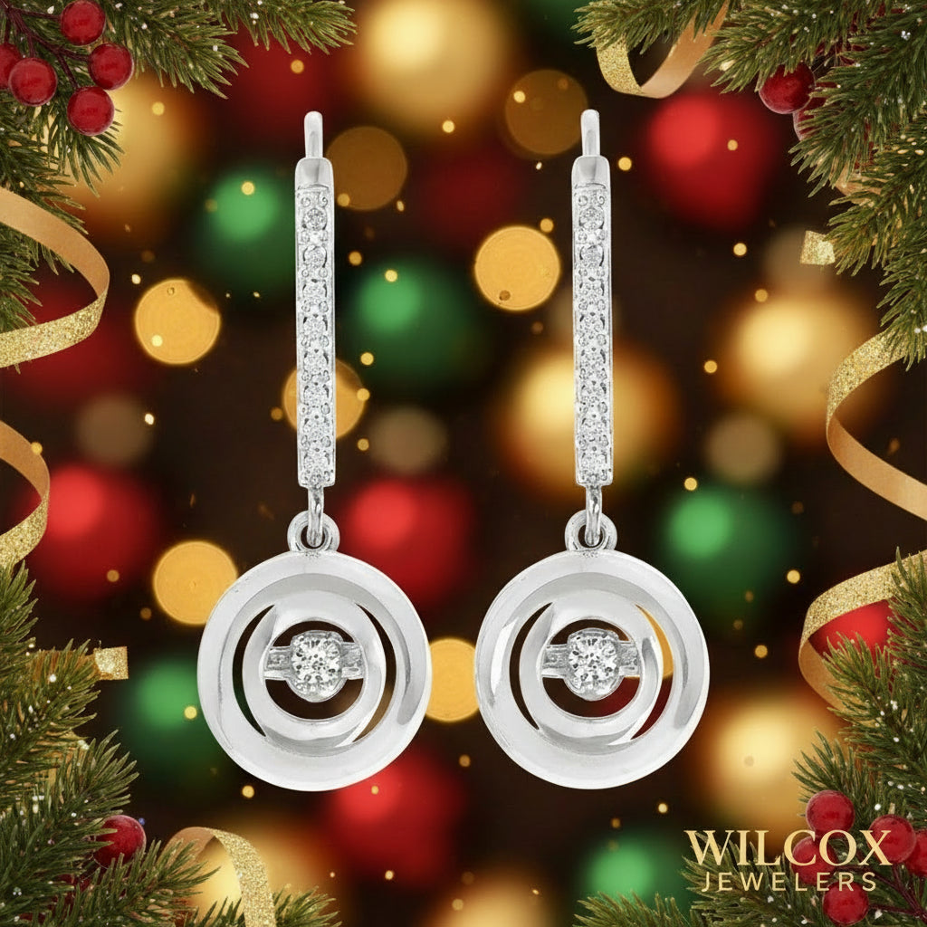 Shimmering Diamond Earrings