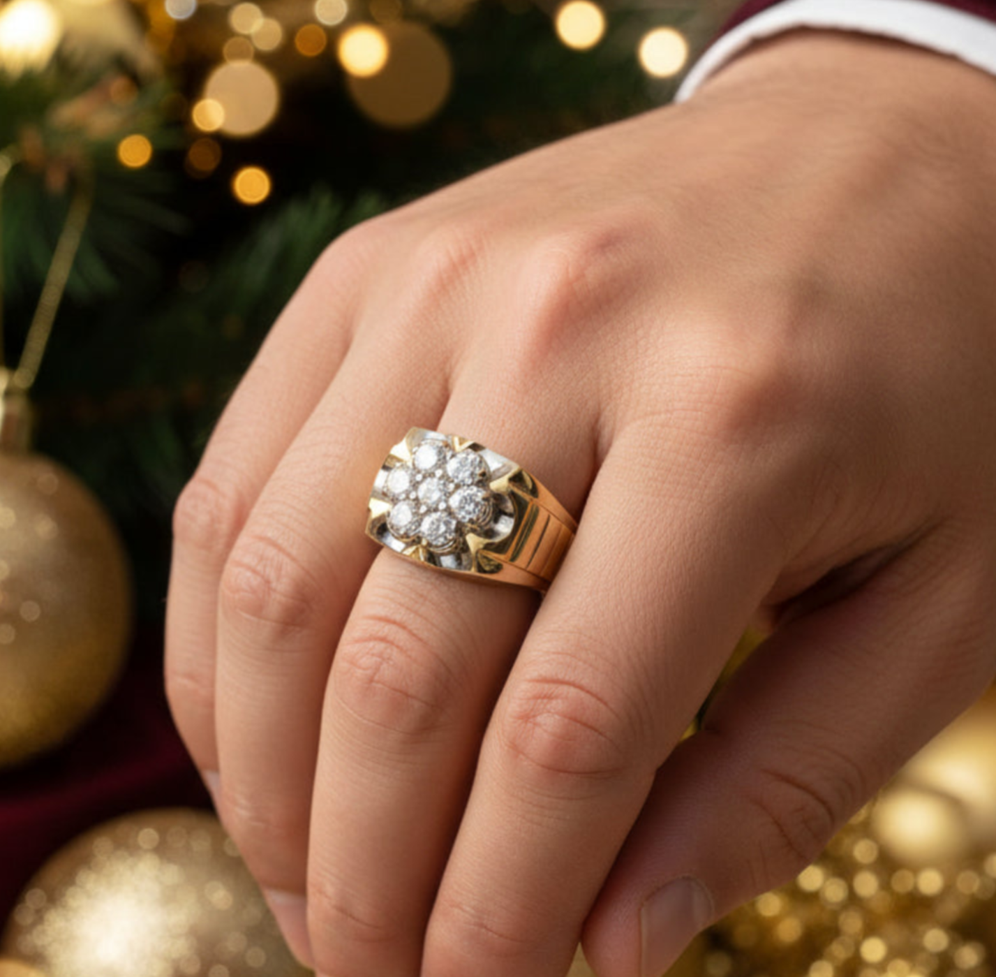 Man’s Cluster Diamond Ring