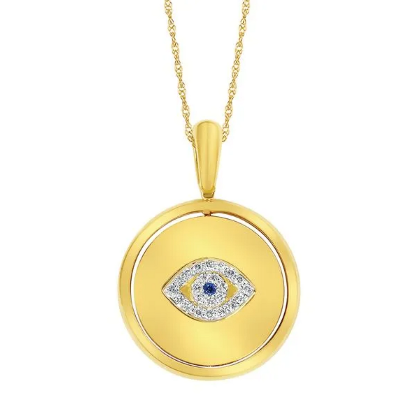 Reversible Diamond & Sapphire Eye Pendant