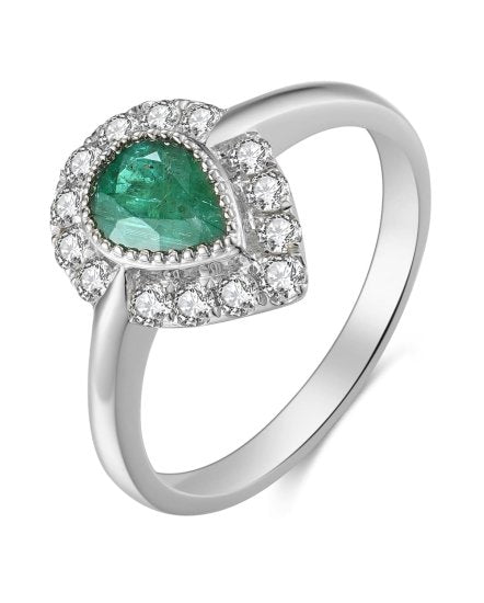 Emerald Pear Fashion Ring