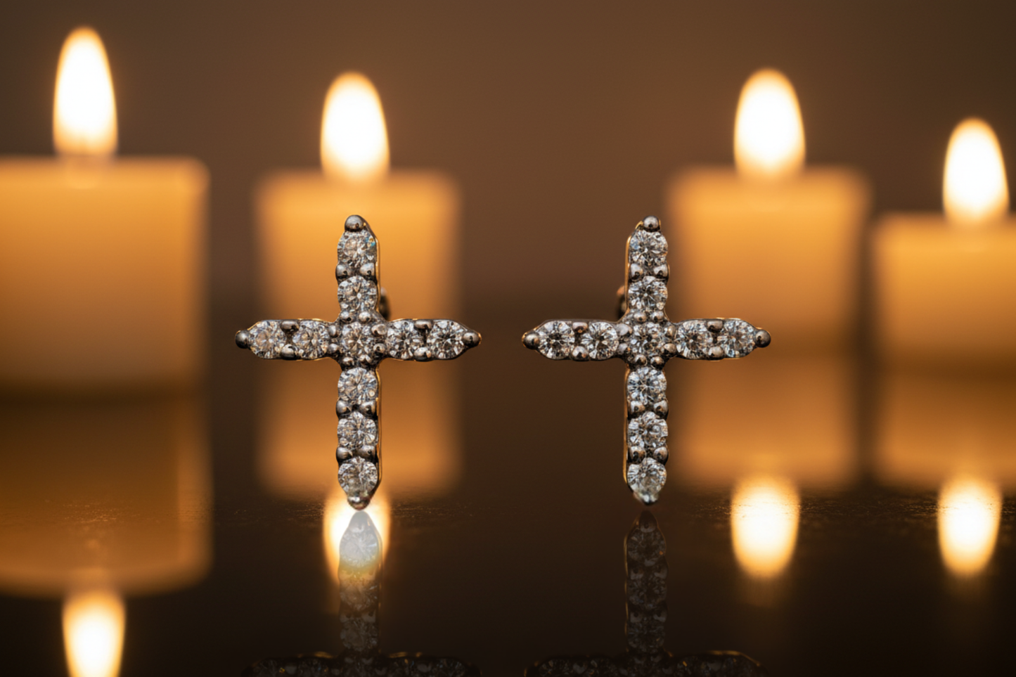 Diamond Cross Studs