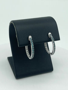 Caribbean Blue Diamond Hoops