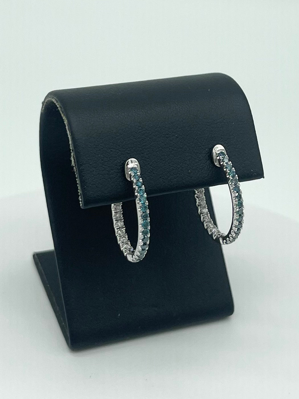 Caribbean Blue Diamond Hoops