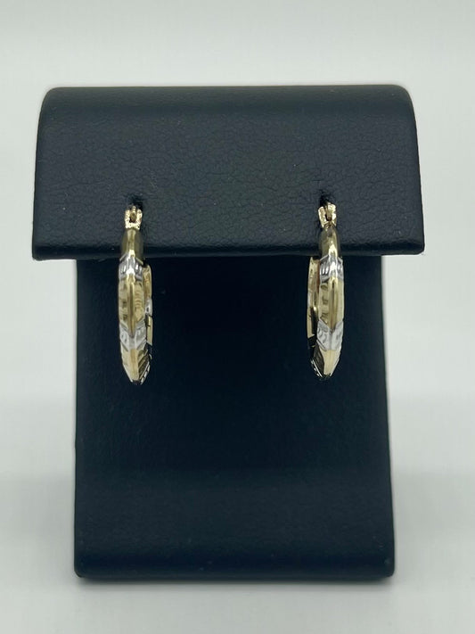 White & Yellow Gold Hoops