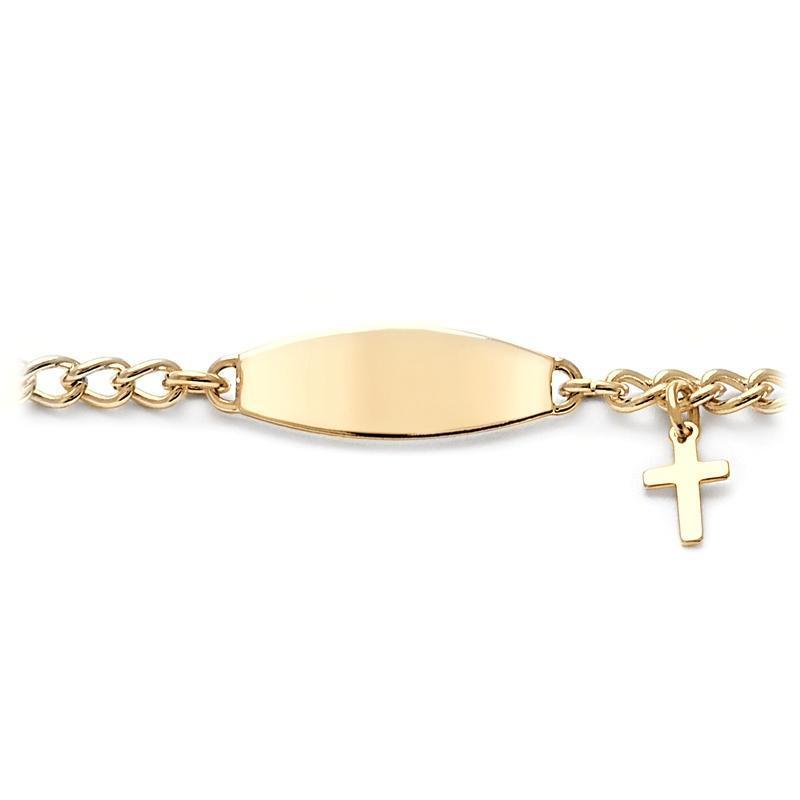 First ID Bracelet with Cross Charm