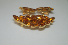 Load image into Gallery viewer, Orange Leaf Rhinestone Brooch | Earrings set