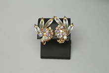 Load image into Gallery viewer, White Rhinestone Clip-On Earrings