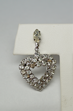 Load image into Gallery viewer, White Rhinestone Heart Shaped Clip On Earrings