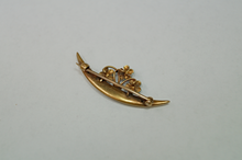 Load image into Gallery viewer, Gold Filled Pin with Pearl &amp; Enamel Flowers