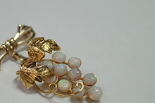 Load image into Gallery viewer, 14k Gold Vintage Opal Grape Brooch