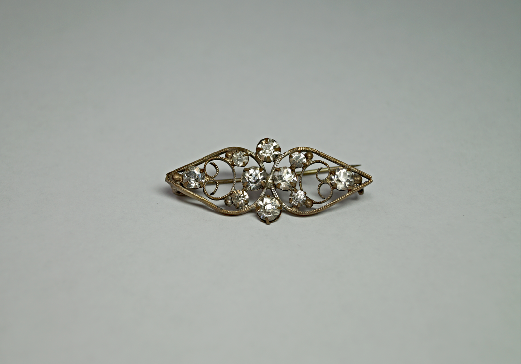 White Rhinestone Brooch