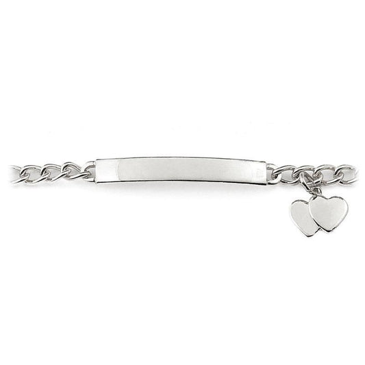 Double Heart First ID Bracelet