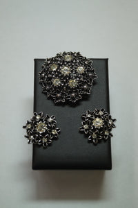 Vintage Clip-on Earrings with Brooch