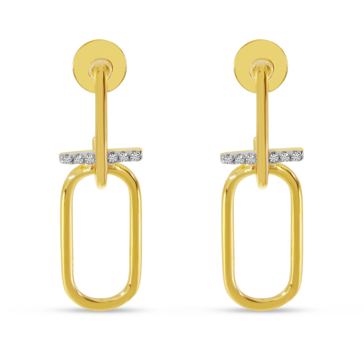 Diamond Paperclip Earrings