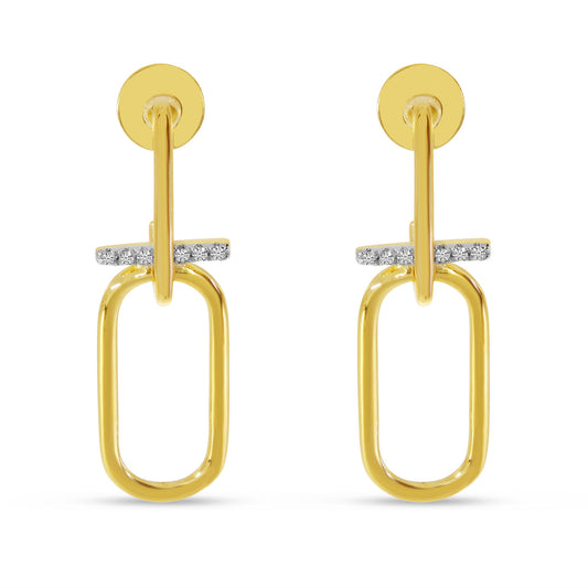 Diamond Paperclip Earrings