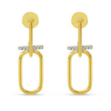 Load image into Gallery viewer, Diamond Paperclip Earrings