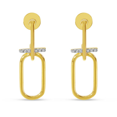 Diamond Paperclip Earrings