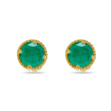 Load image into Gallery viewer, Emerald &amp; Gold Earrings