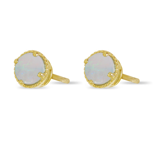 Opal & Yellow Millgrain Earrings
