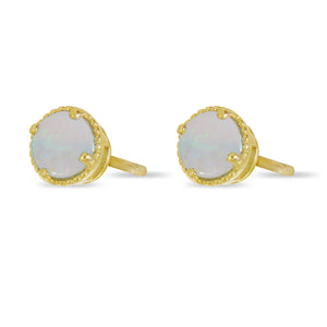 Opal & Yellow Millgrain Earrings