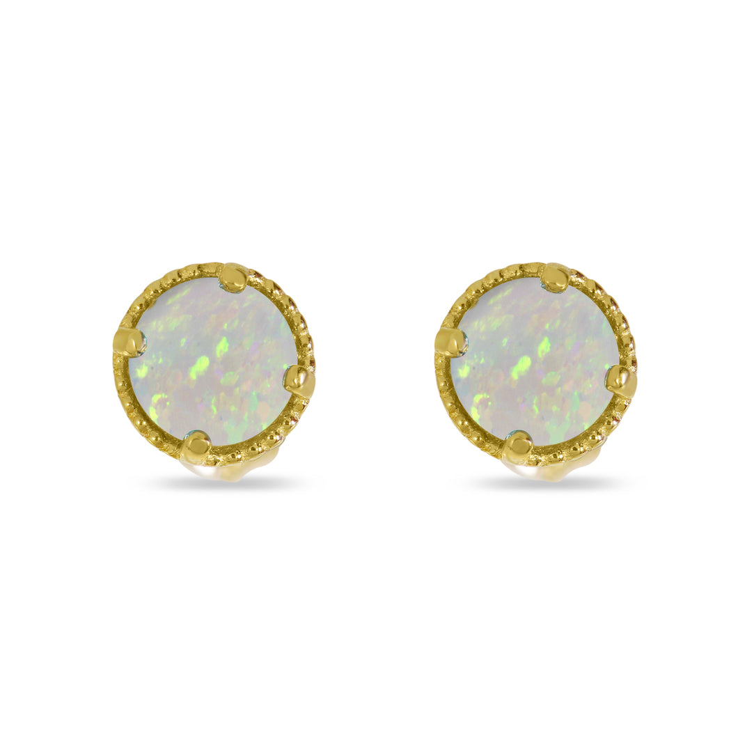 Opal & Yellow Millgrain Earrings