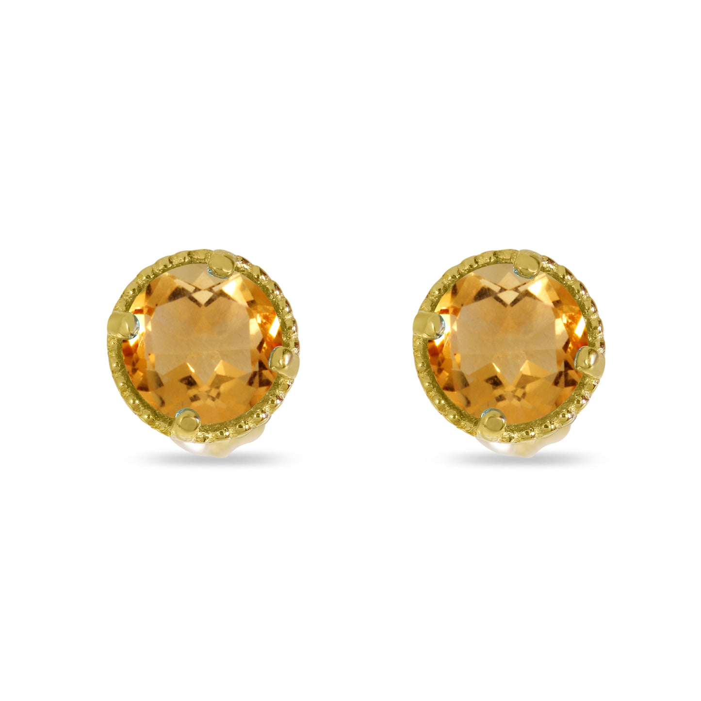 Citrine Millgrain Earrings