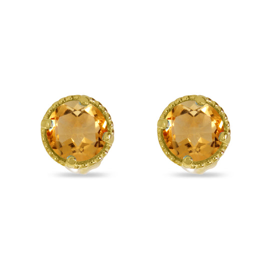 Citrine Millgrain Earrings