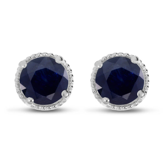 Sapphire Millgrain Earrings