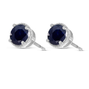 Sapphire Millgrain Earrings