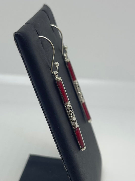 Coral Matchstick Earrings