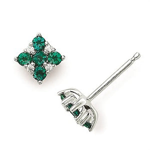 Gemstone and Diamond Square Earrings