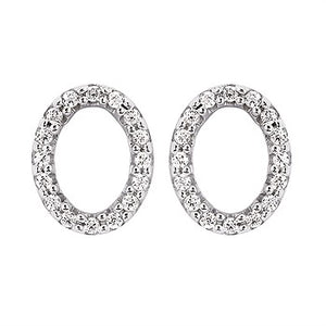 Open Oval Diamond Earrings