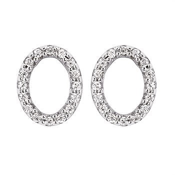 Open Oval Diamond Earrings