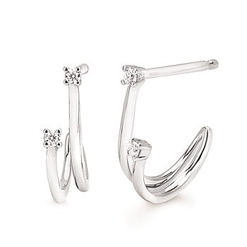 Half Hoop Diamond Earrings