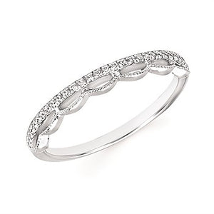 Scalloped Milgrain Diamond Band