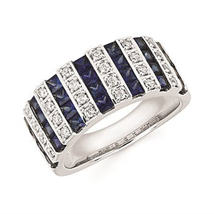 Gemstone & Diamond Princess Cut Ring