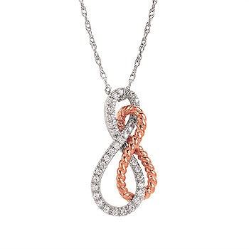 Two Tone Double Infinity Necklace