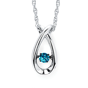 Shimmering Blue Diamond Necklace
