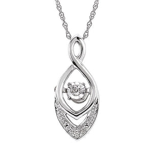 Sterling Silver Dancing Diamond Necklace