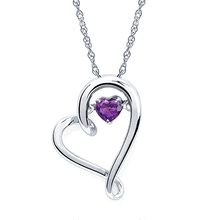 Load image into Gallery viewer, Shimmering Gem Stone Heart Necklace