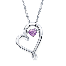Load image into Gallery viewer, Shimmering Gem Stone Heart Necklace