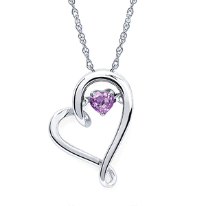 Shimmering Gem Stone Heart Necklace