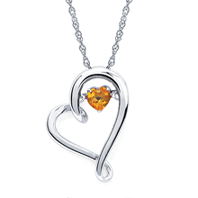 Load image into Gallery viewer, Shimmering Gem Stone Heart Necklace