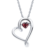 Load image into Gallery viewer, Shimmering Gem Stone Heart Necklace
