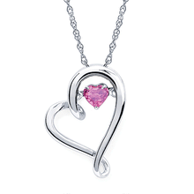 Load image into Gallery viewer, Shimmering Gem Stone Heart Necklace