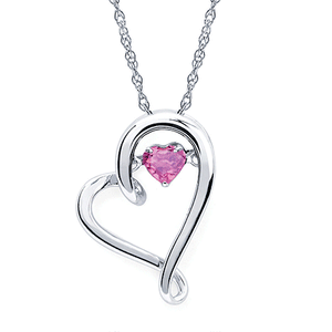 Shimmering Gem Stone Heart Necklace