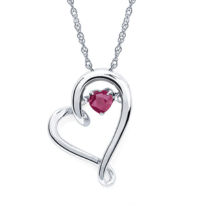 Shimmering Gem Stone Heart Necklace