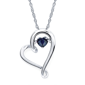 Shimmering Gem Stone Heart Necklace