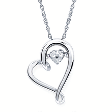 Load image into Gallery viewer, Shimmering Gem Stone Heart Necklace